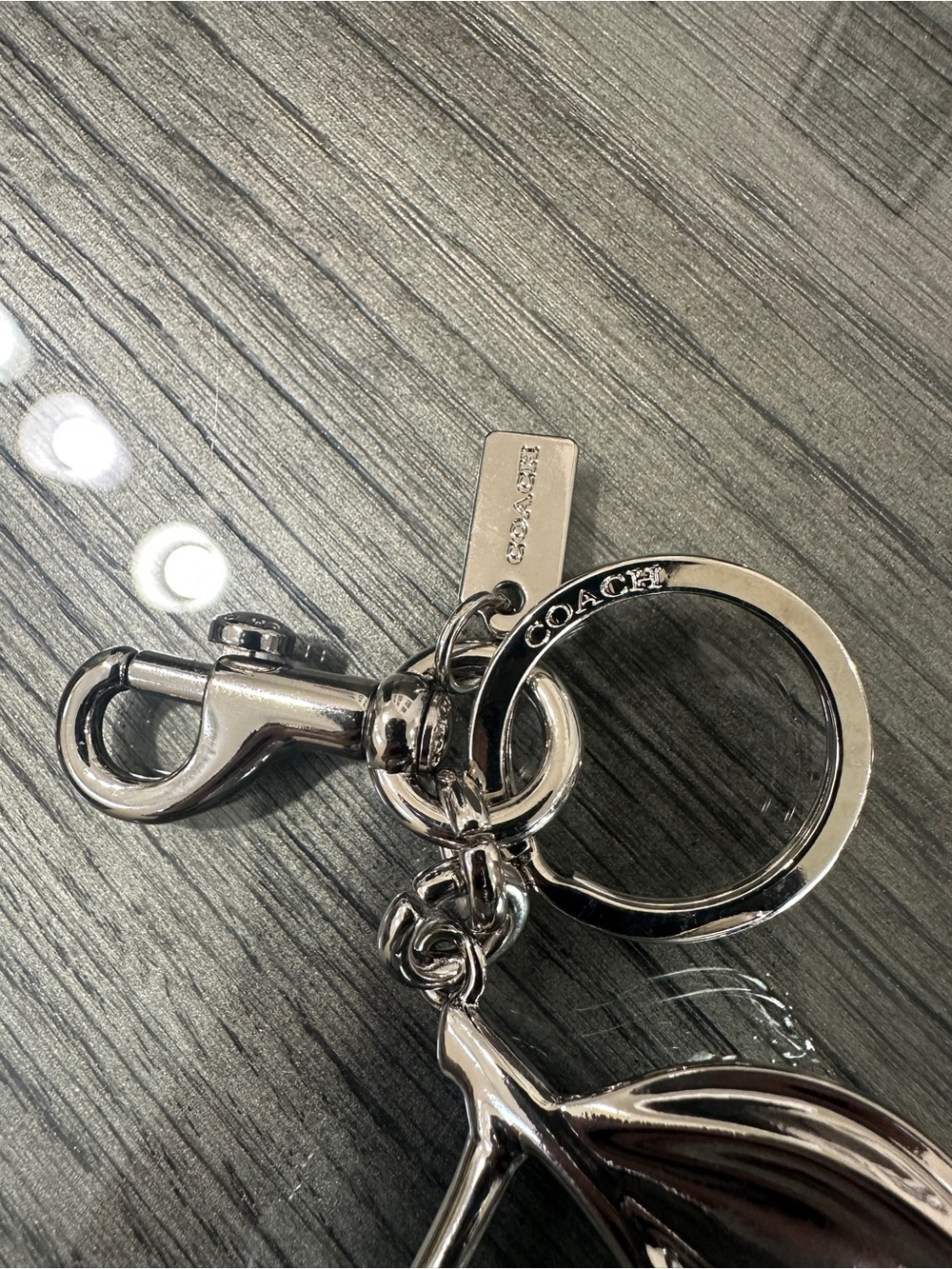 Coach Silver Cherry Keychain Bag Charm - Sparkle Accent - Picture 2 of 2